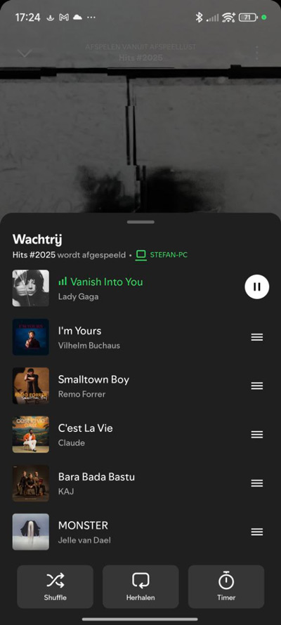 Spotify Wachtrij update