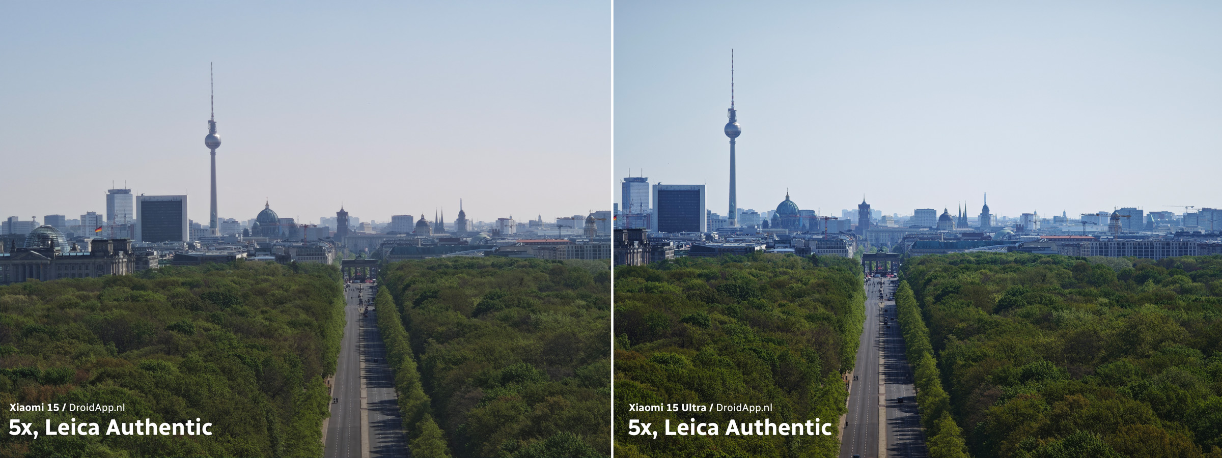 Vergelijking Xiaomi 15 - 15 Ultra 5x zoom authentic