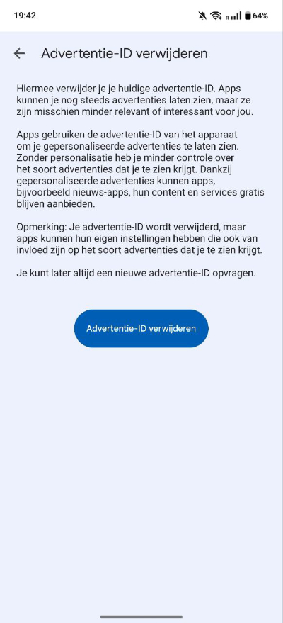 Advertentie ID verwijderen