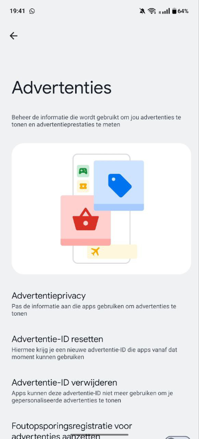 Advertentie privacy Android