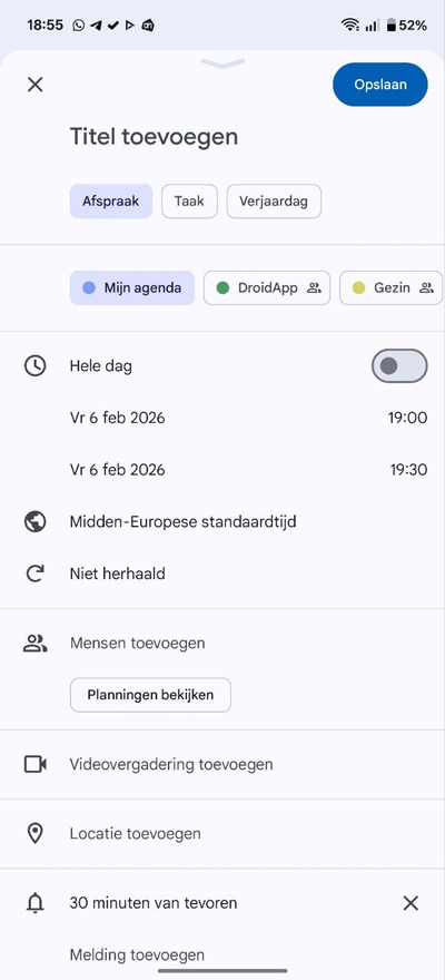 Google Agenda Material 3 Expressive
