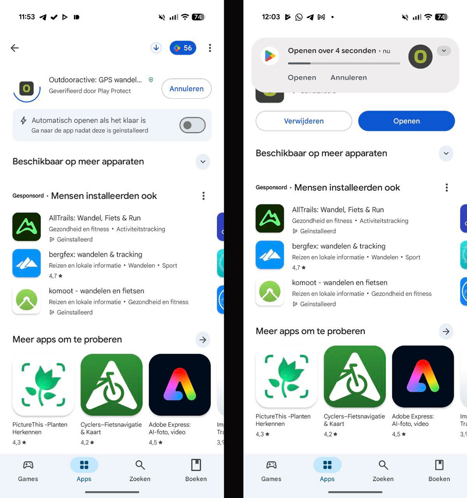 Google Play Store automatisch openen toggle