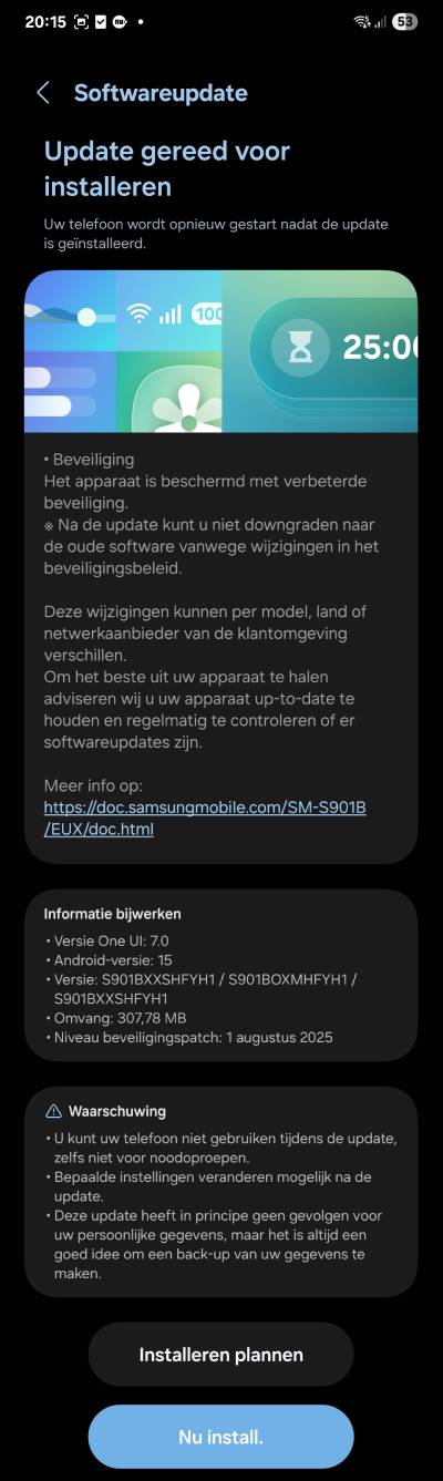 S22 augustus update