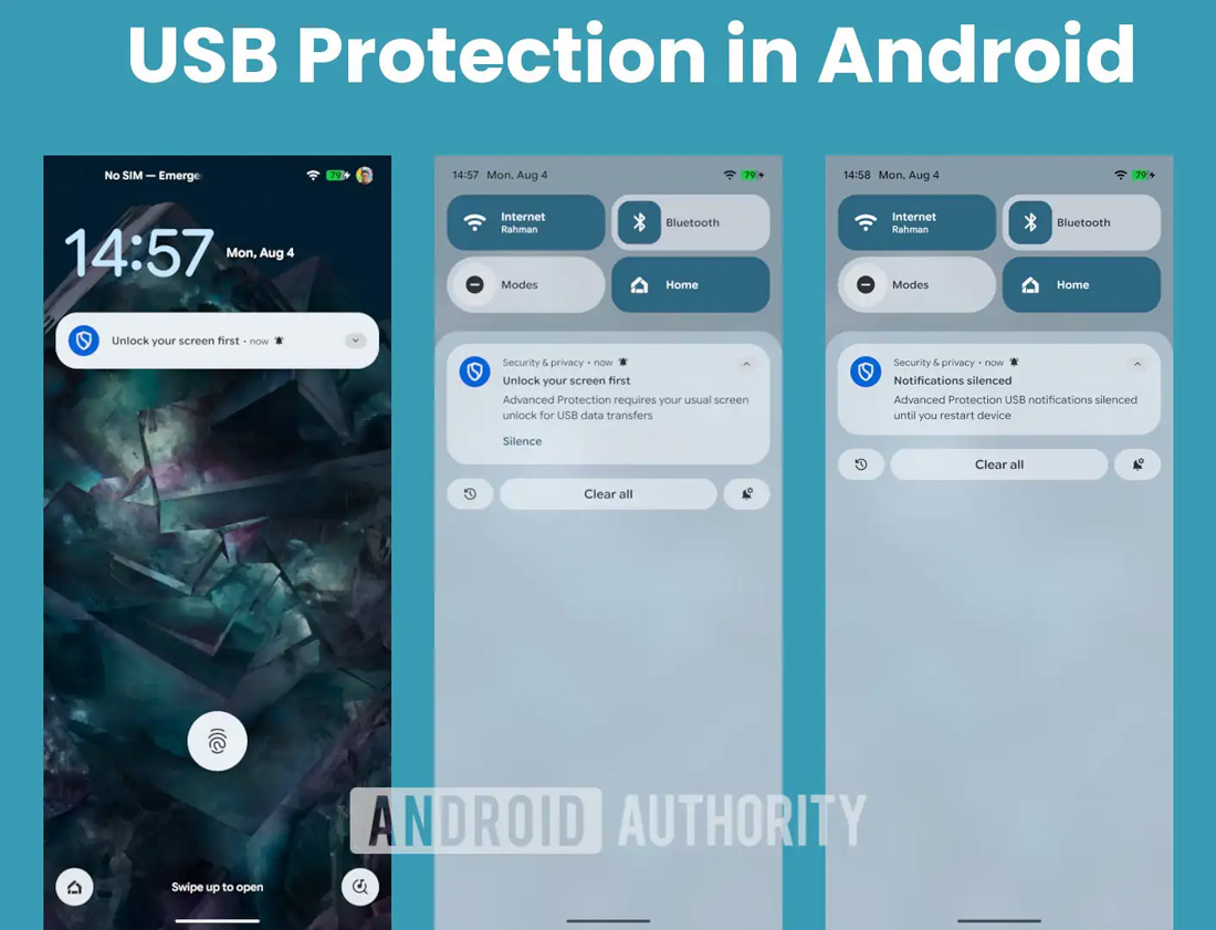 USB bescherming Android 16