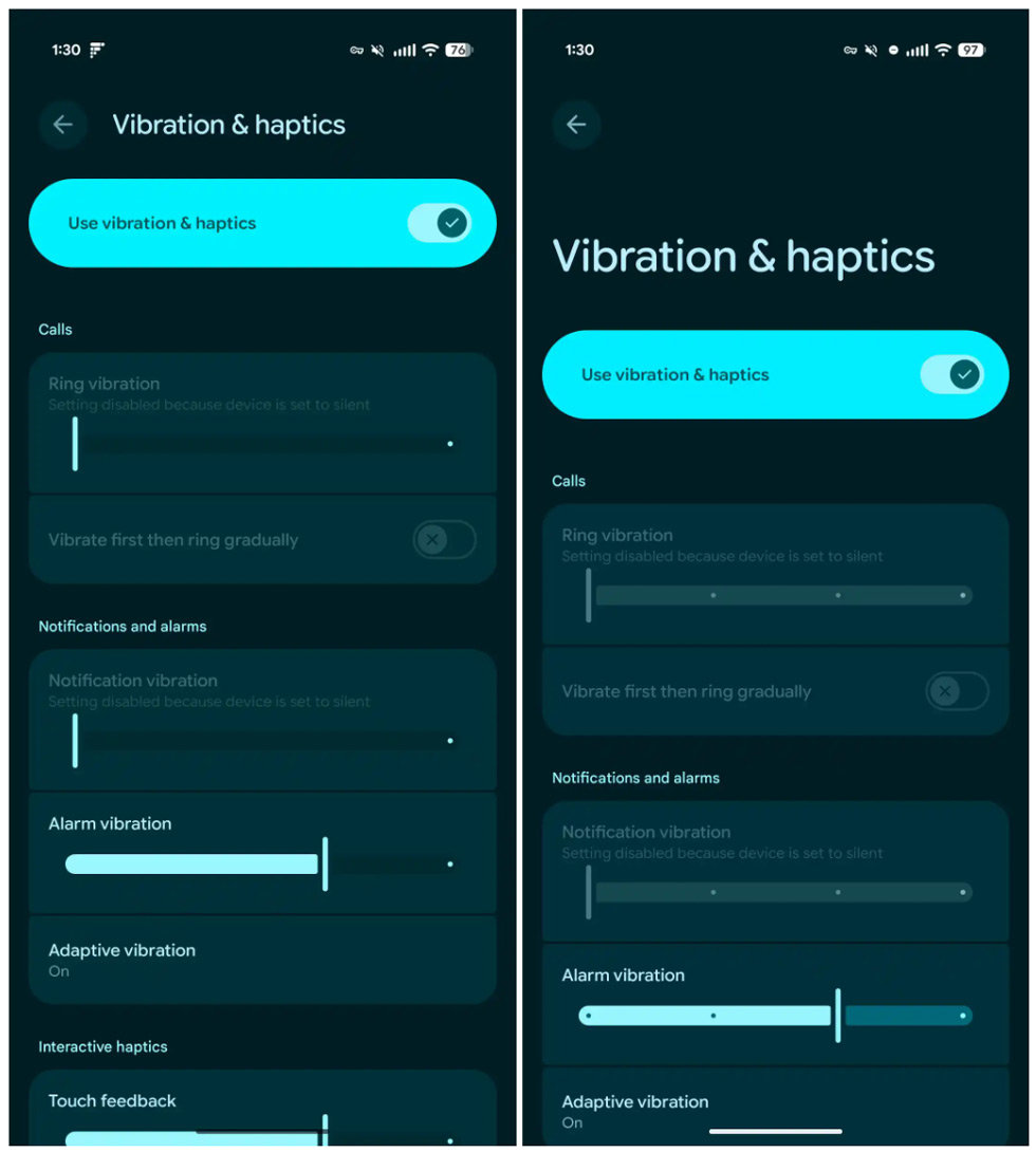 Android 16 QPR2 Beta 3 vibratie