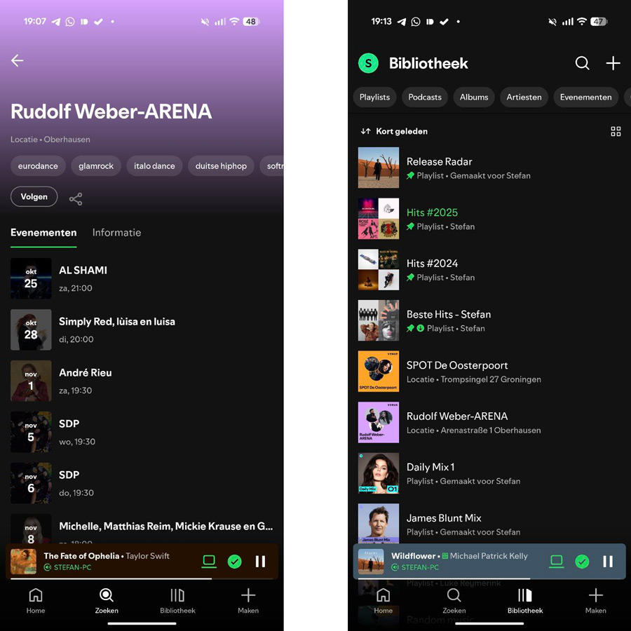 Spotify concertlocaties volgen