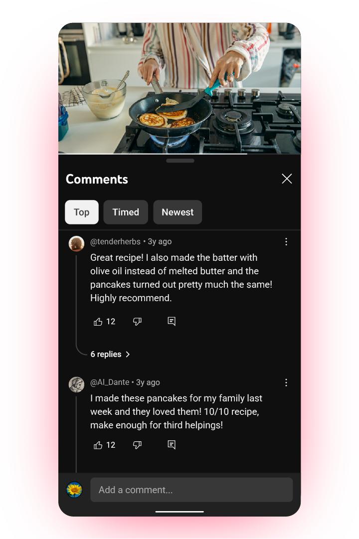 Youtube reacties