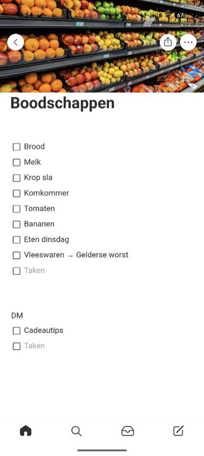 Notion takenlijst