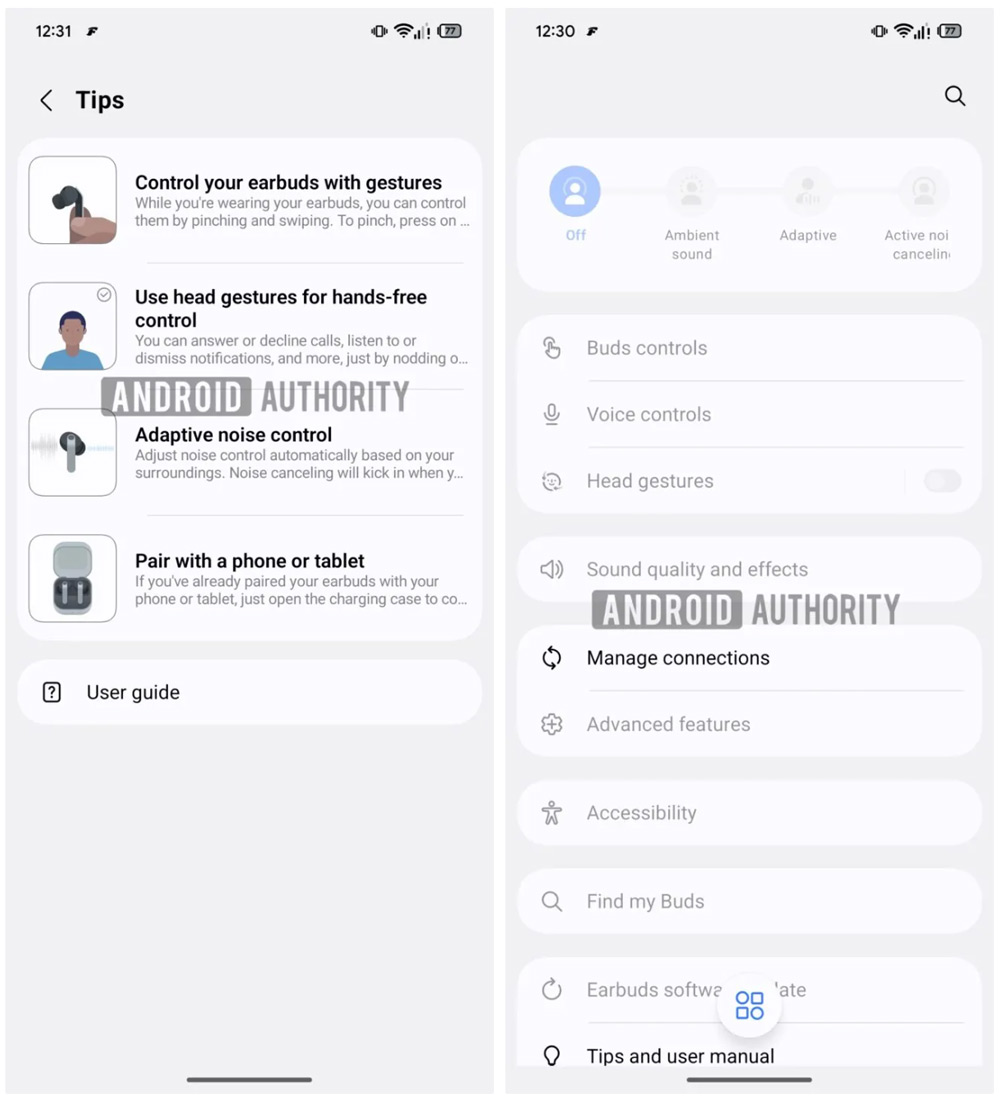 Galaxy Buds 4 Pro hoofdgebaren