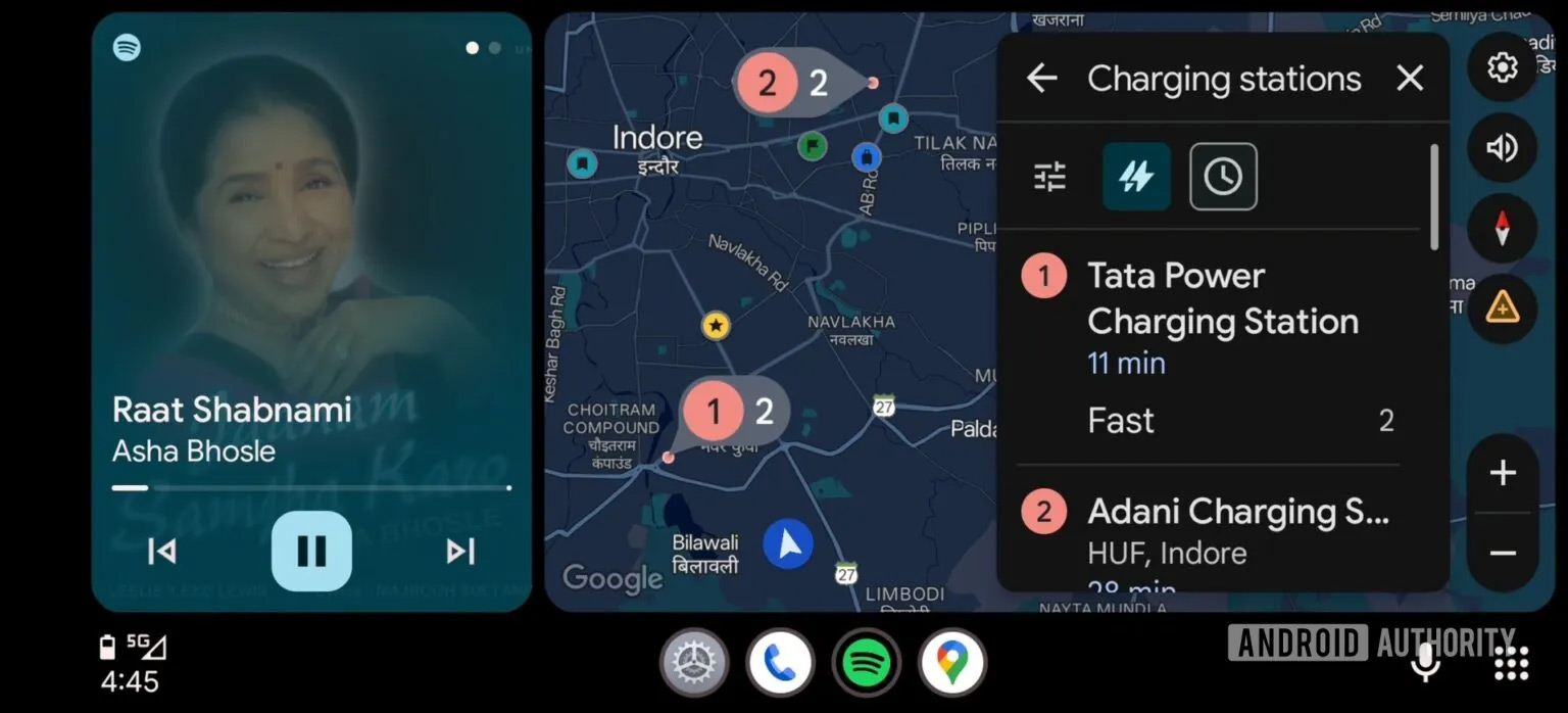 Google Maps Android Auto EV
