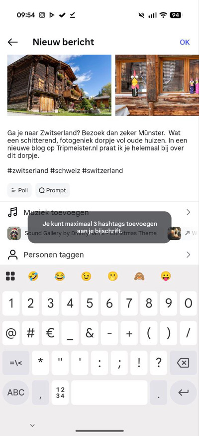 Instagram Max 3 hashtags