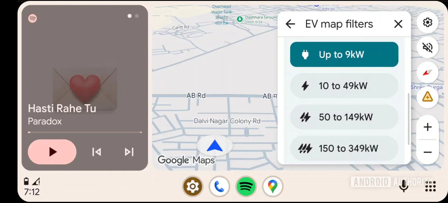 Google Maps Android Auto EV 3