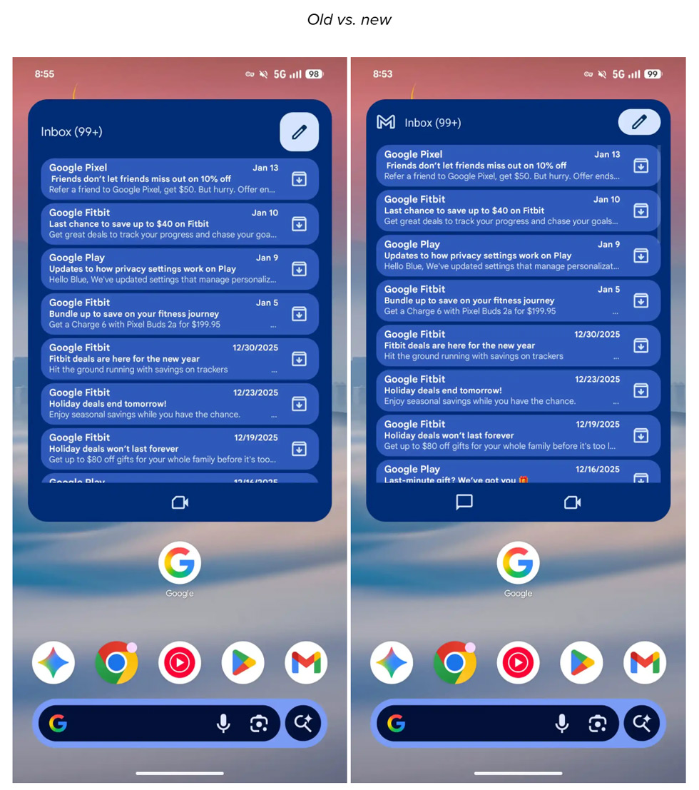 Gmail widget