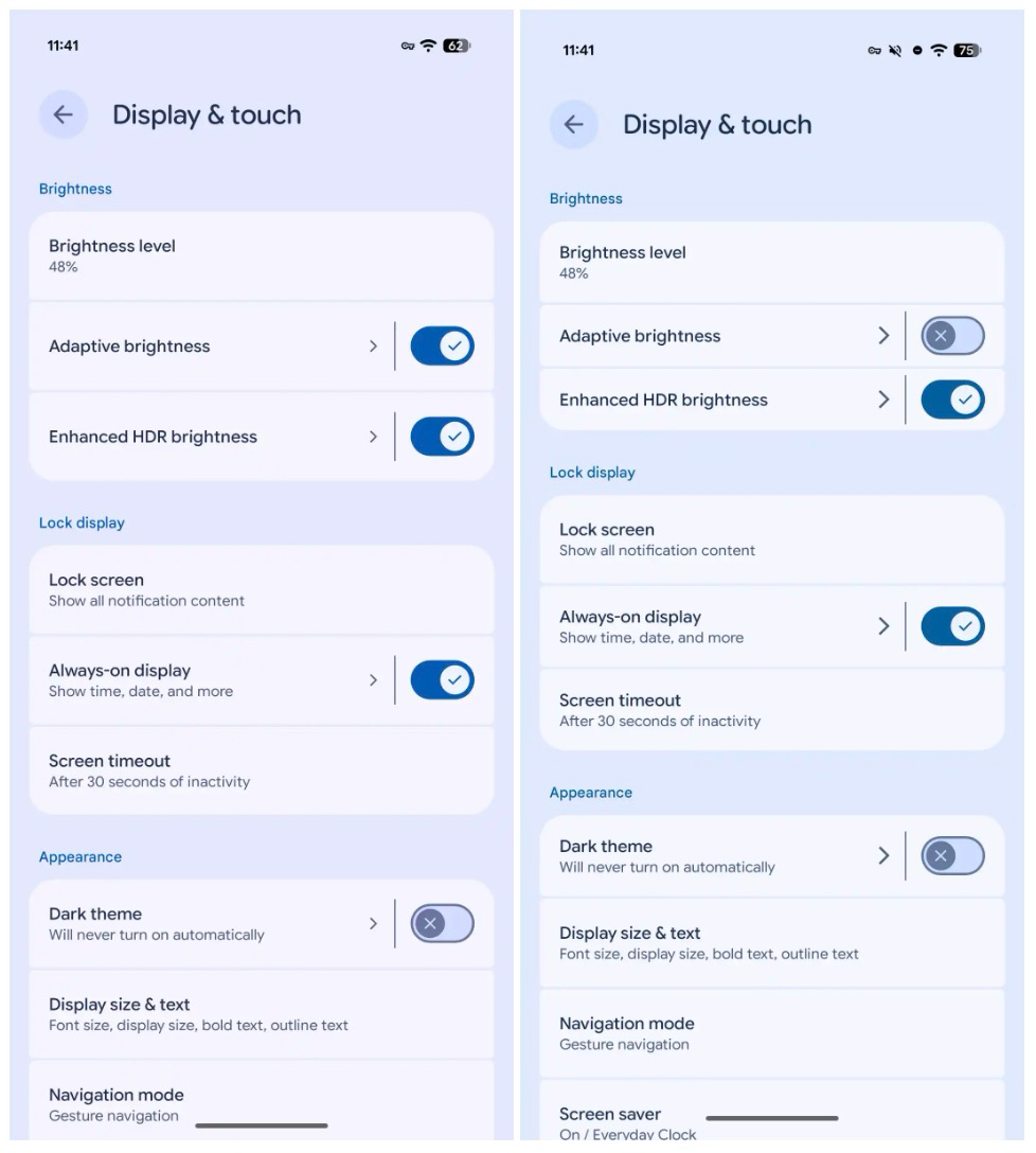Android 17 Beta 1 instellingen