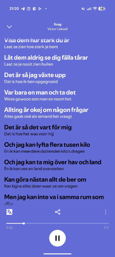 Spotify vertalen songtekst