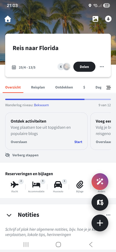 Wanderlog app