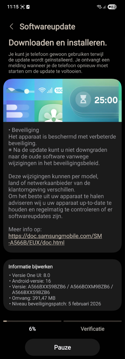 Galaxy A56 februari-update