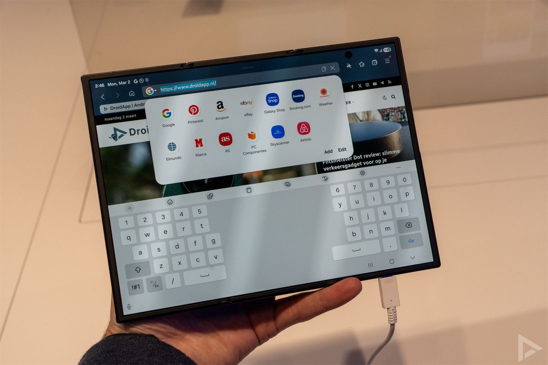 Samsung Galaxy Z TriFold toetsenbord