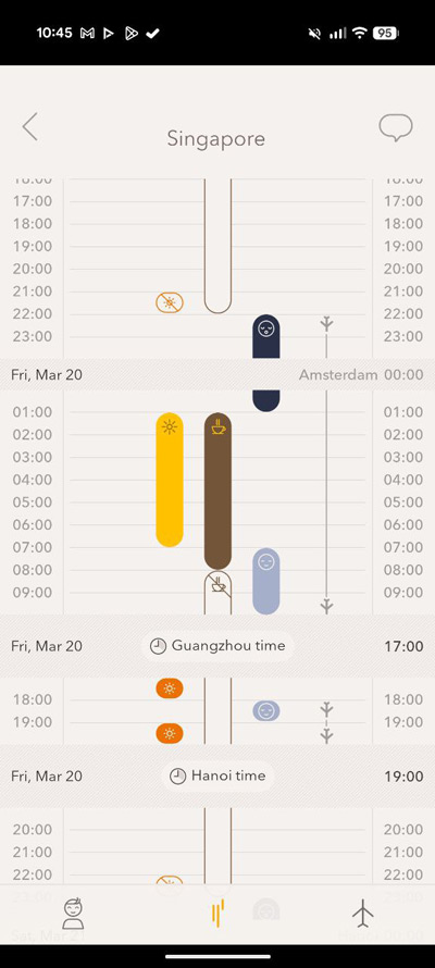 Timeshifter jet lag app
