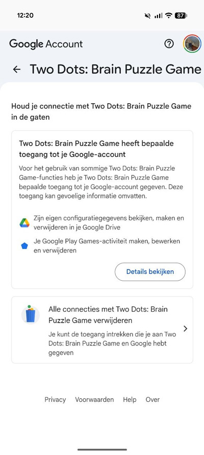 Privacy toegang Google Account