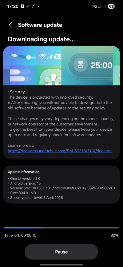 Samsung Galaxy S24 april update
