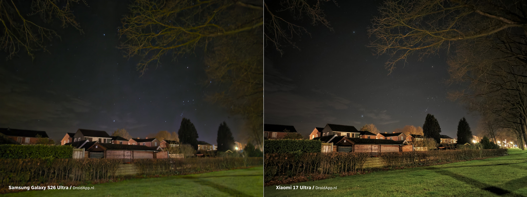 Samsung Galaxy S26 Ultra - Xiaomi 17 Ultra vergelijking astro