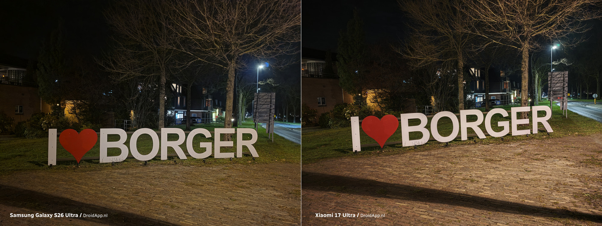 Samsung Galaxy S26 Ultra - Xiaomi 17 Ultra vergelijking nacht