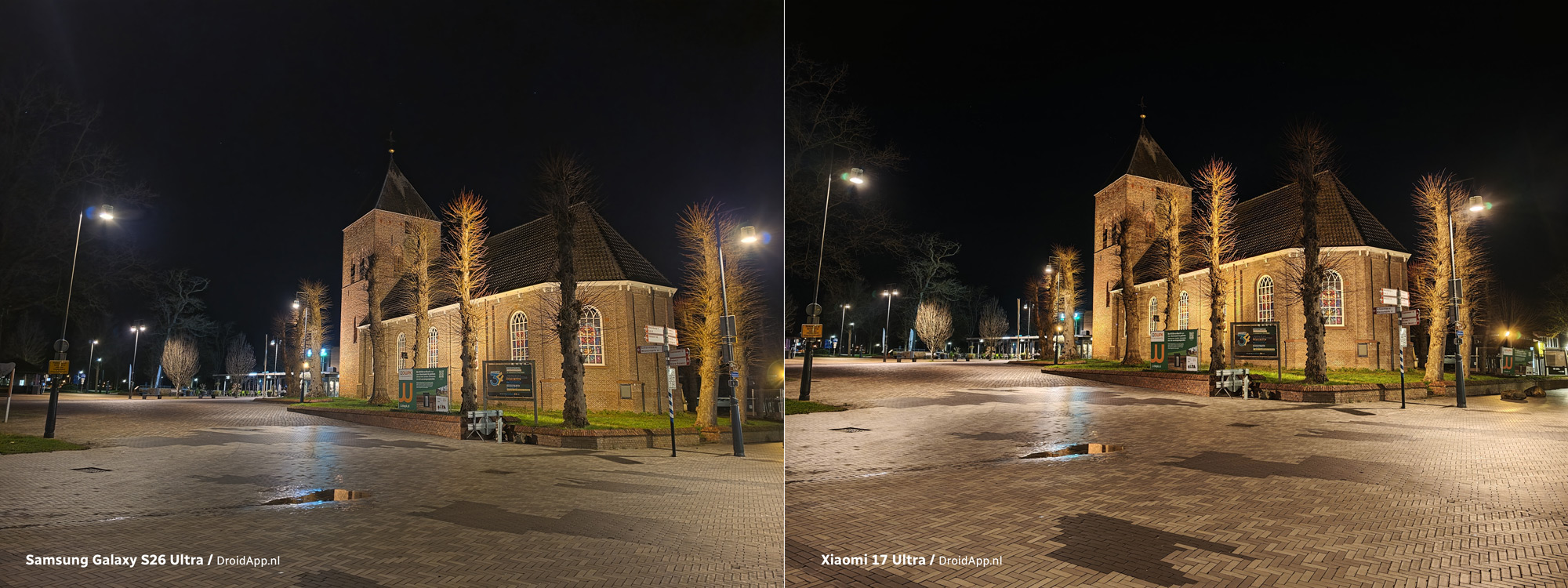 Samsung Galaxy S26 Ultra - Xiaomi 17 Ultra vergelijking nacht