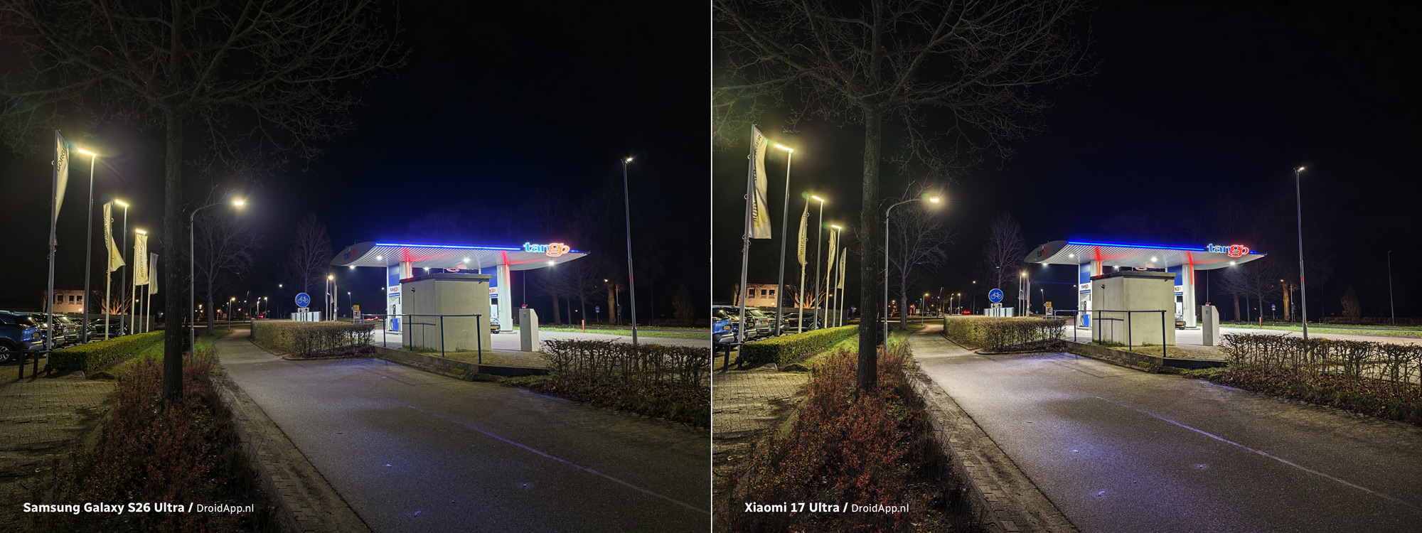 Samsung Galaxy S26 Ultra - Xiaomi 17 Ultra vergelijking nacht