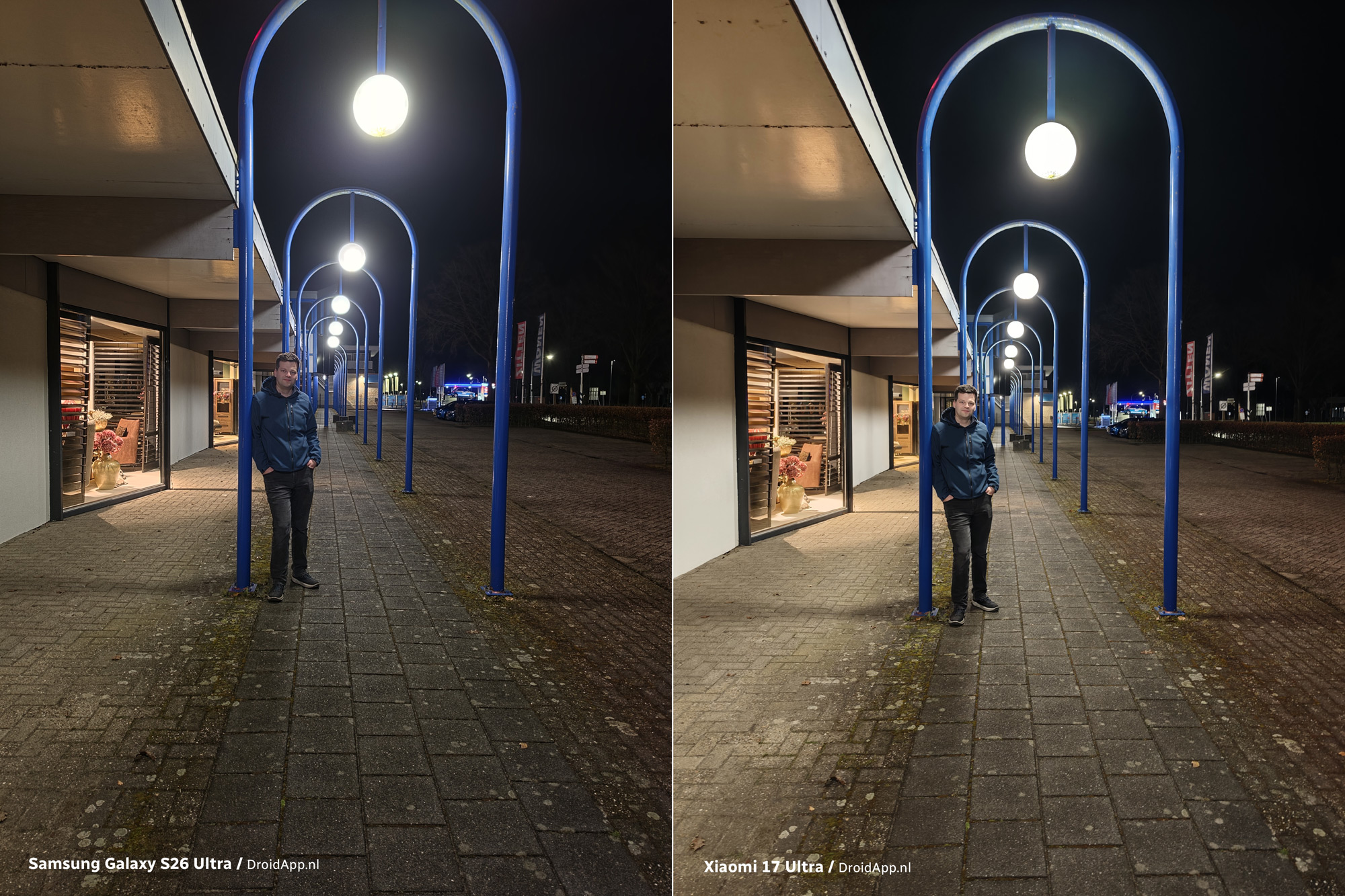 Samsung Galaxy S26 Ultra - Xiaomi 17 Ultra vergelijking nachtportret