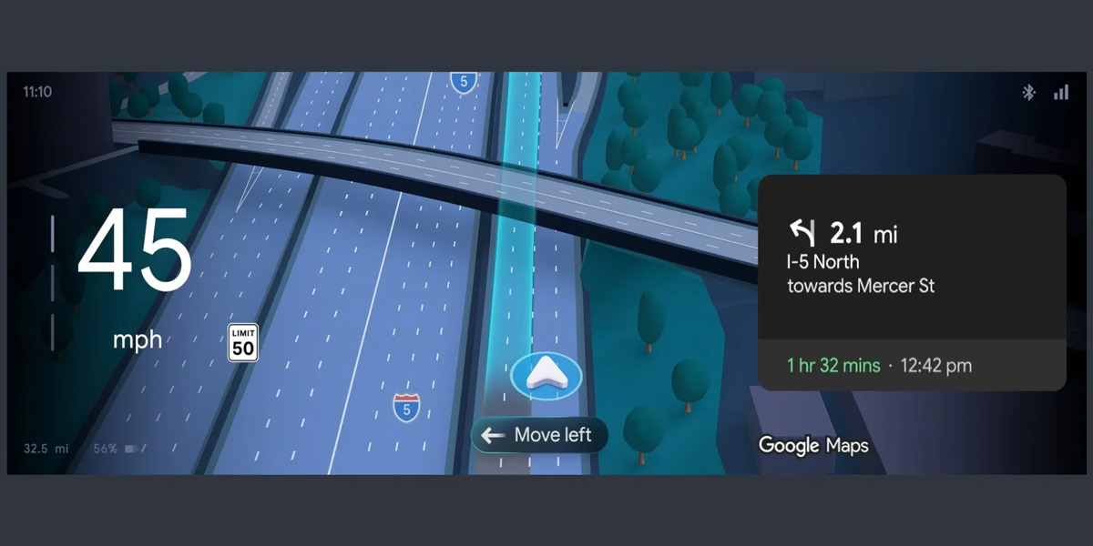 Android Auto rijbaan