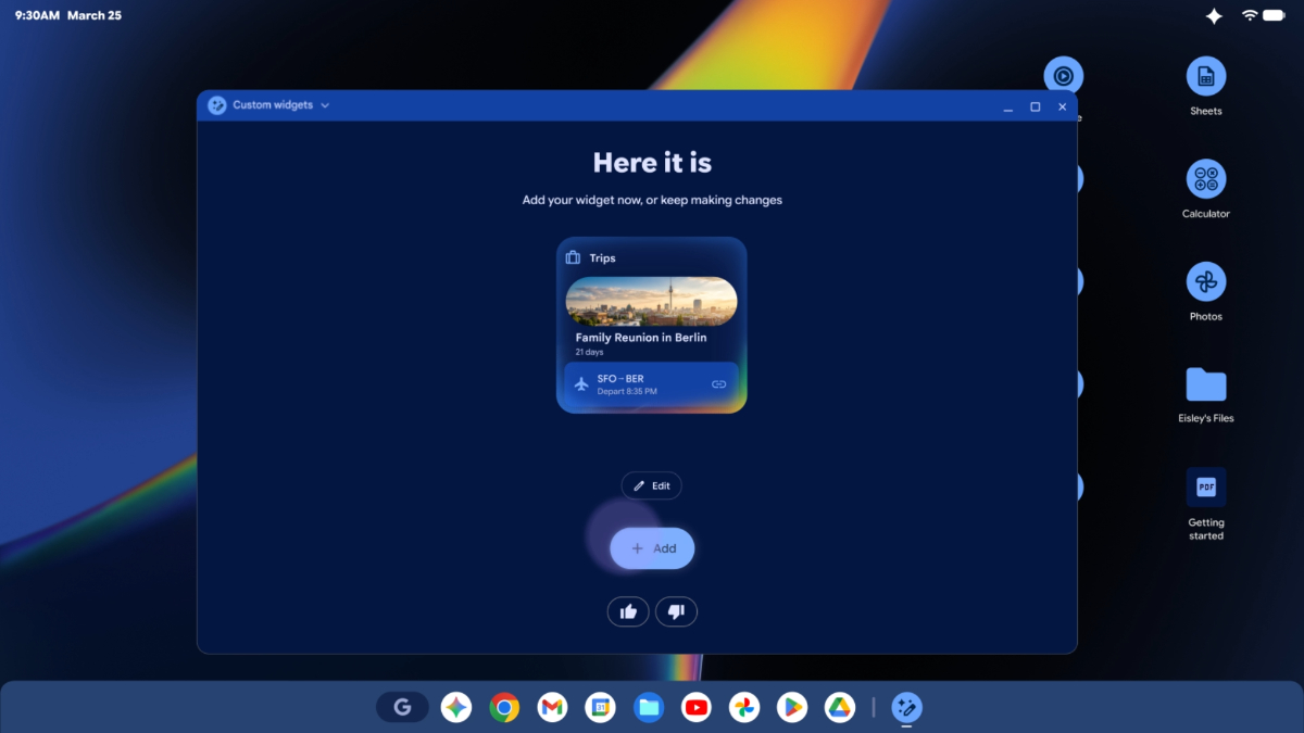 Googlebook widget