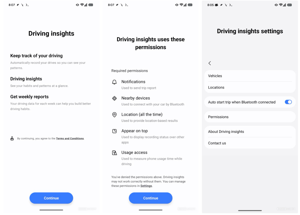 Samsung Driving Insights One UI 9
