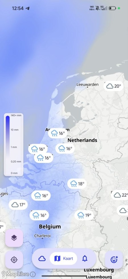 Gradient Weather neerslagkaart