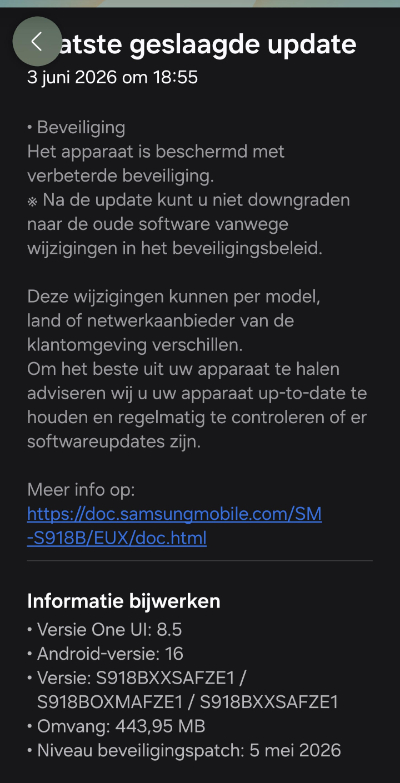 Galaxy S23 mei update