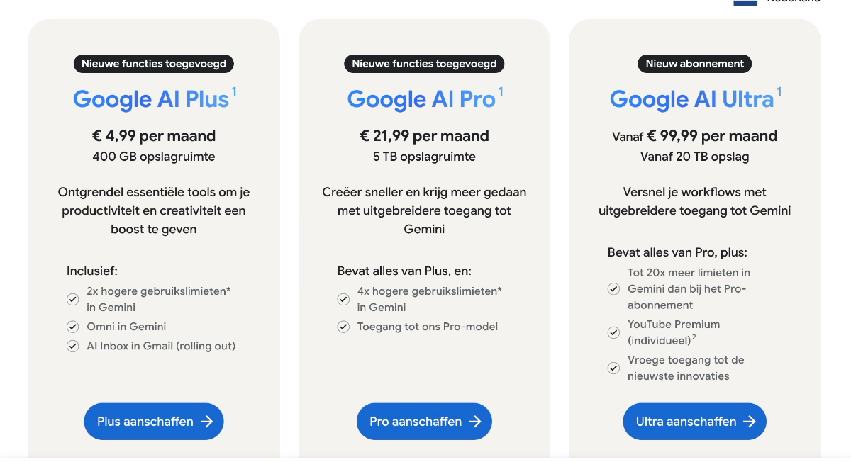 Google AI plus abo