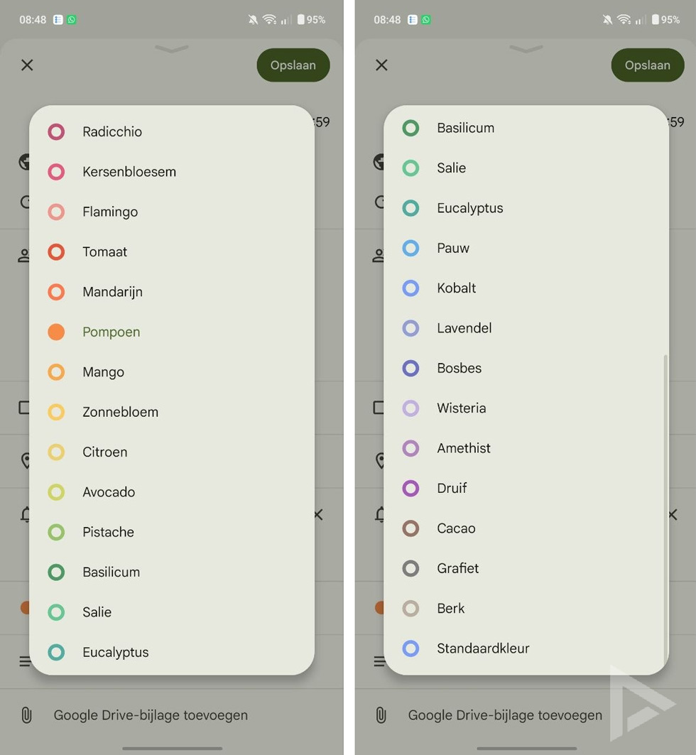 Google Agenda kleuren