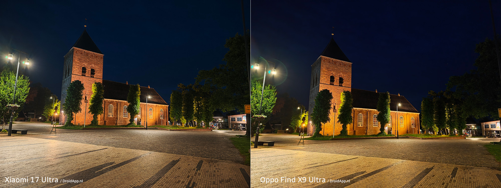 Xiaomi 17 Ultra - Oppo Find X9 Ultra vergelijking camera nacht