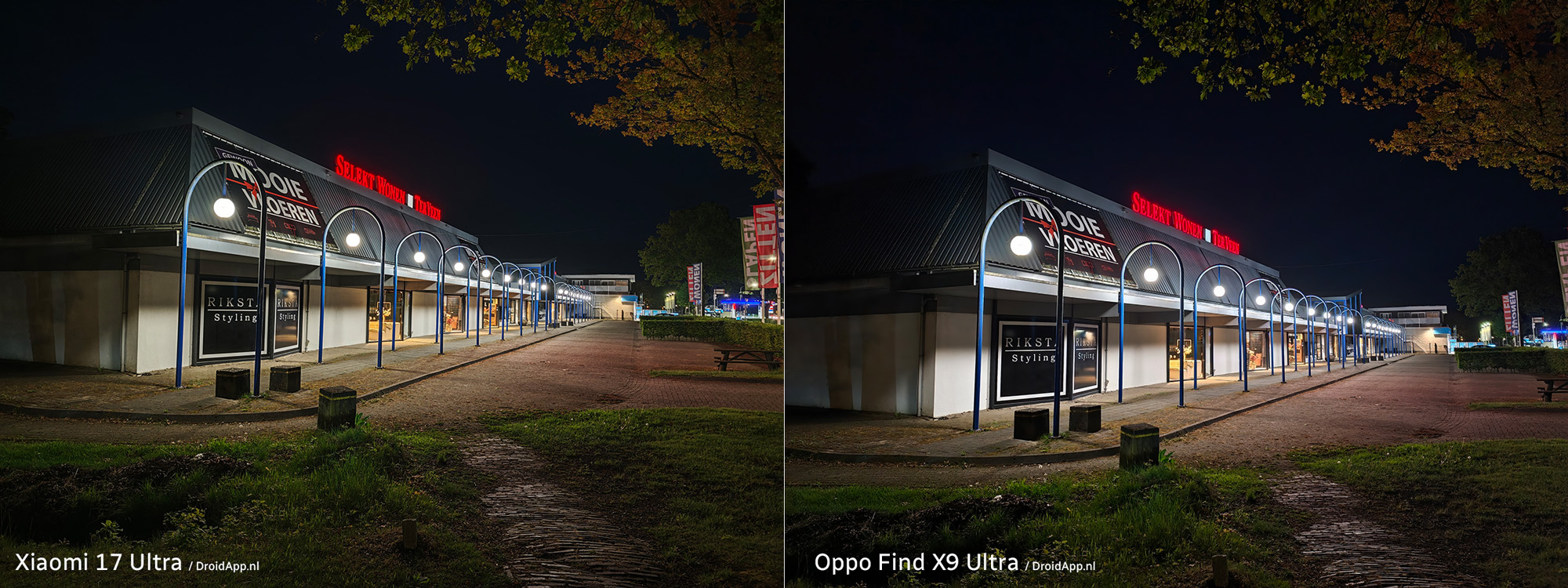 Xiaomi 17 Ultra - Oppo Find X9 Ultra vergelijking camera nacht
