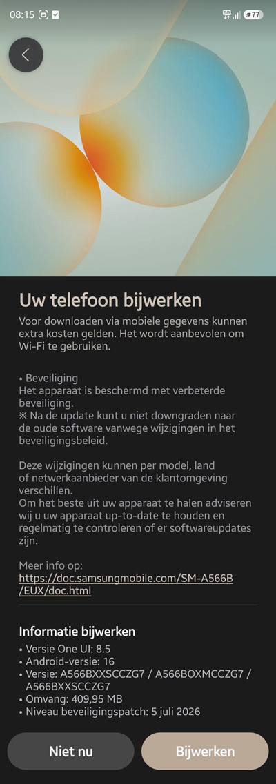 Galaxy A56 juli update